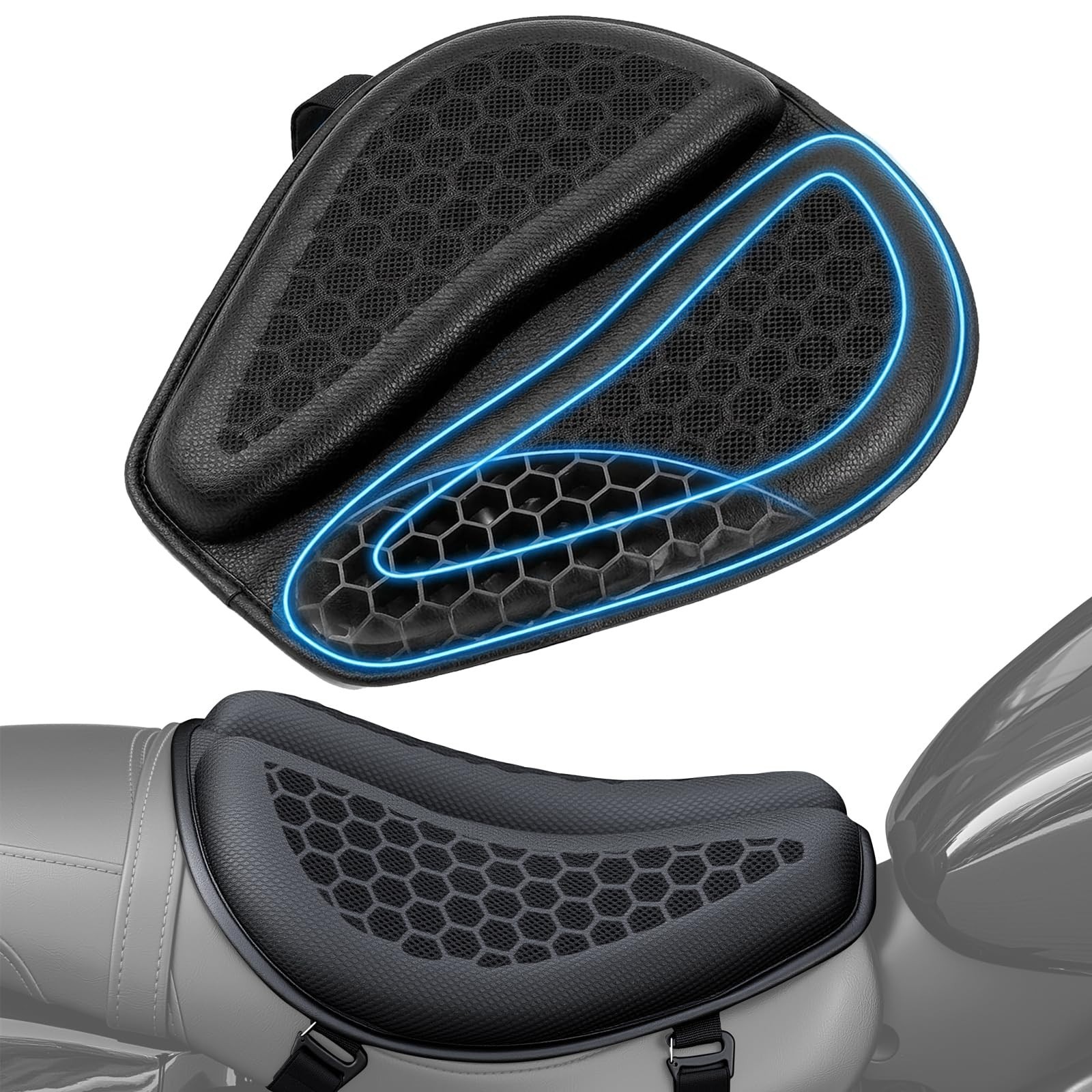 3D Honeycomb Motorcycle Gel Seat Cushion – Petal Shape, Cool & Comfortable Ride