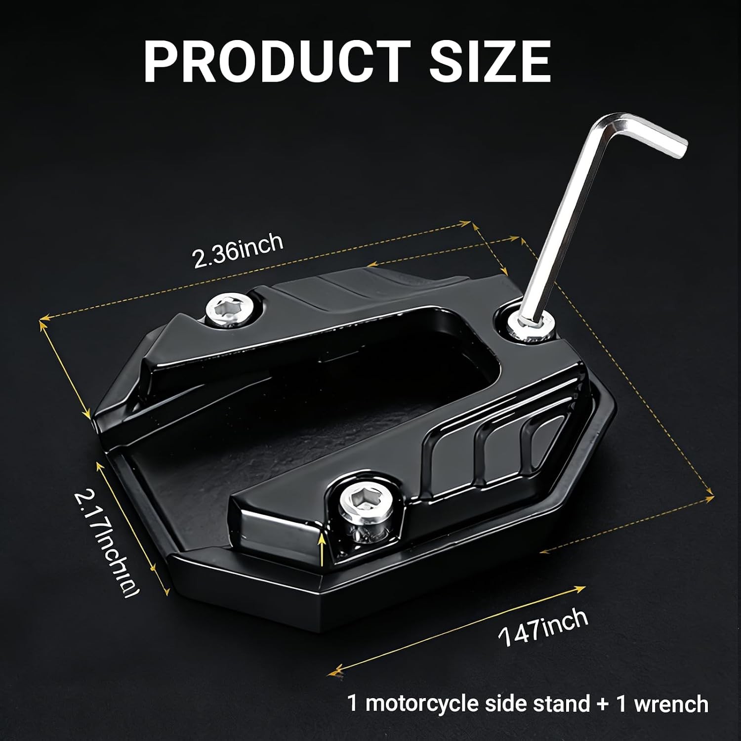 Motorcycle Kickstand Pad Plate Support Accessory, Aluminum Alloy Parking Stand E
