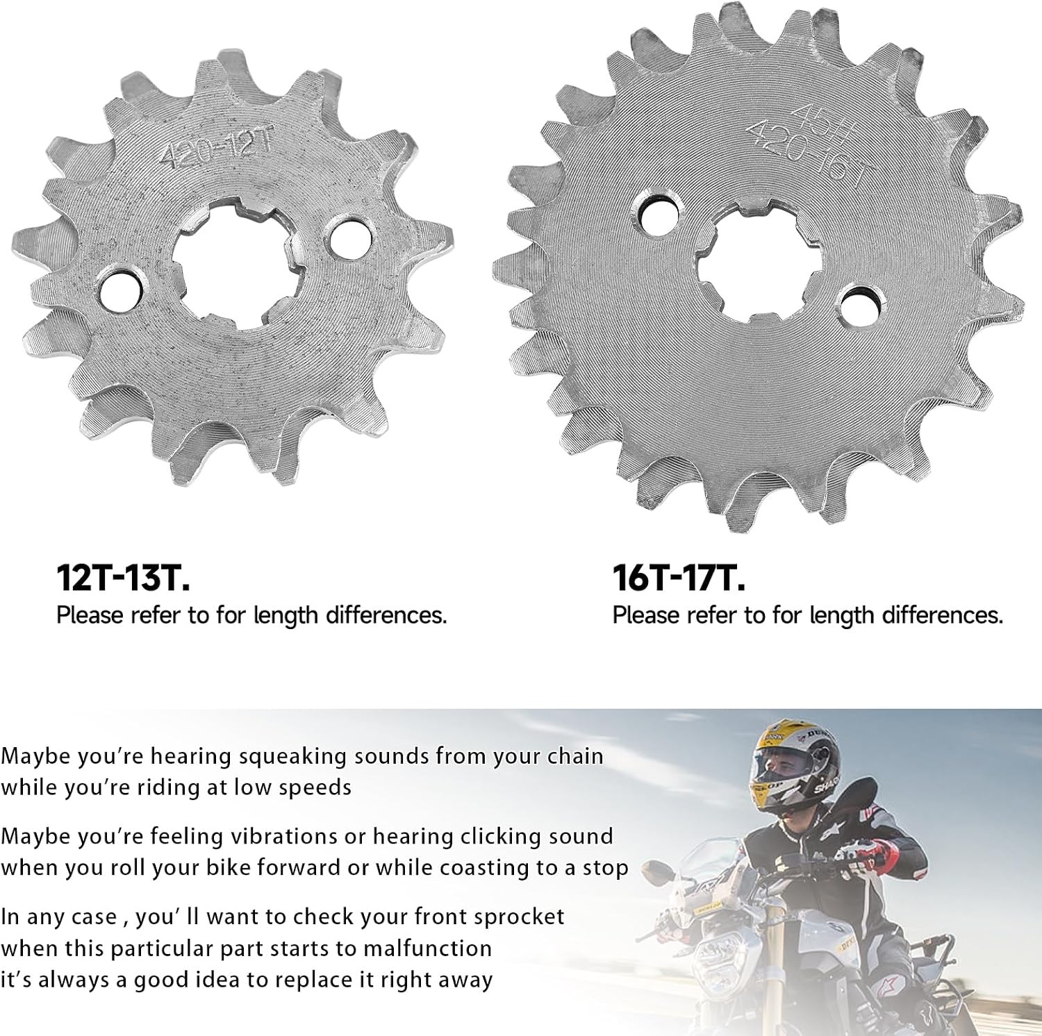 420 Chain Sprocket 13T Front 17mm 50cc 70cc 90cc 110cc 125cc 140cc 150cc 160cc L