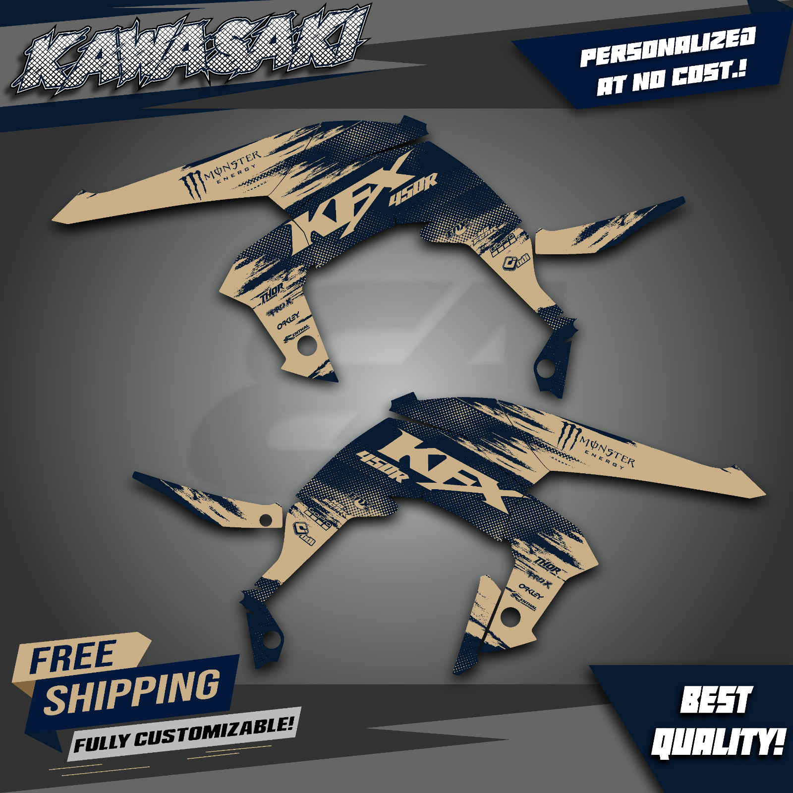 Kawasaki KFX 450R Graphics Kit APACHE Multi-Color Decals Stickers Custom