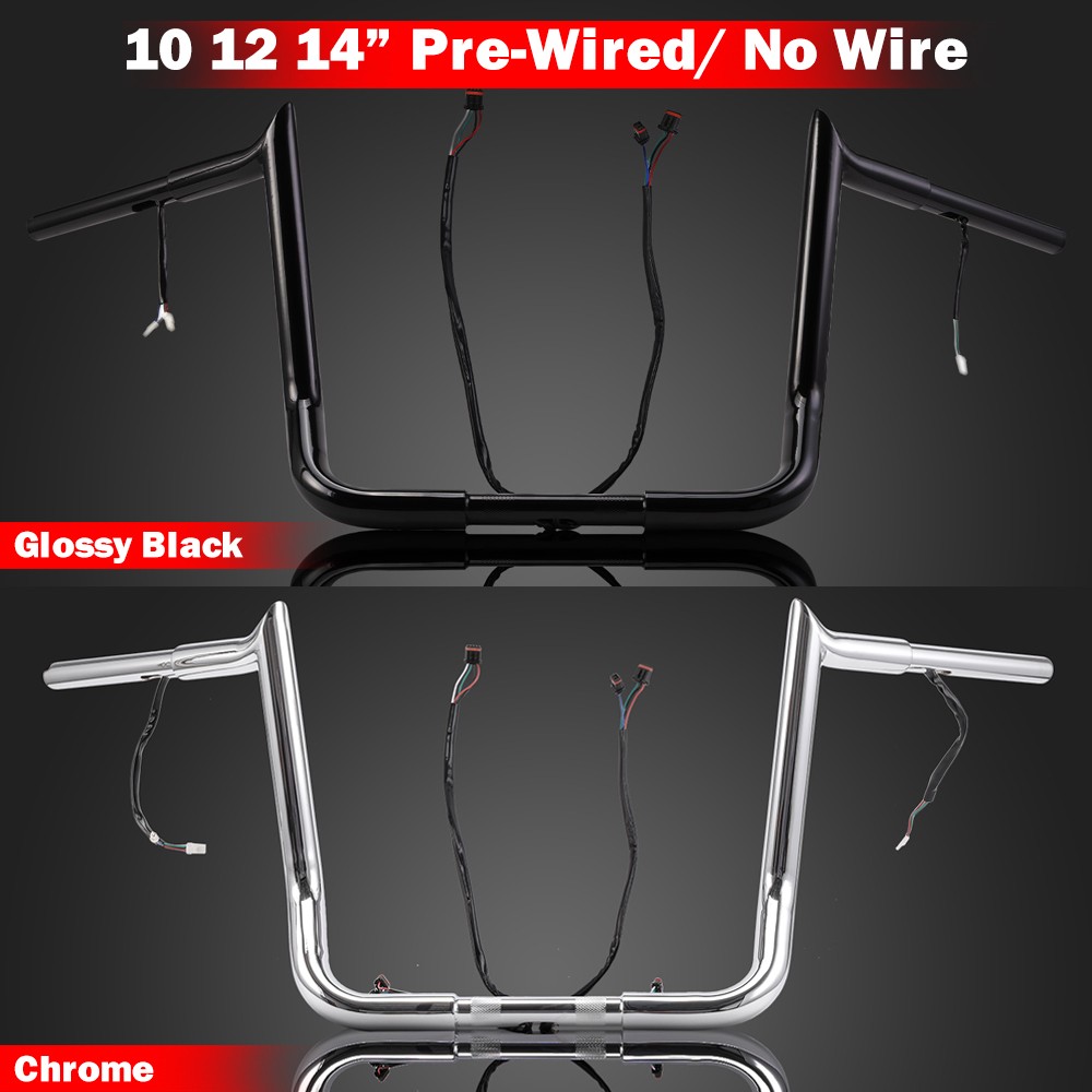 10″ 12″ 14″ Prewired Bars Meathook Apes For Harley Electra Street Glide Special