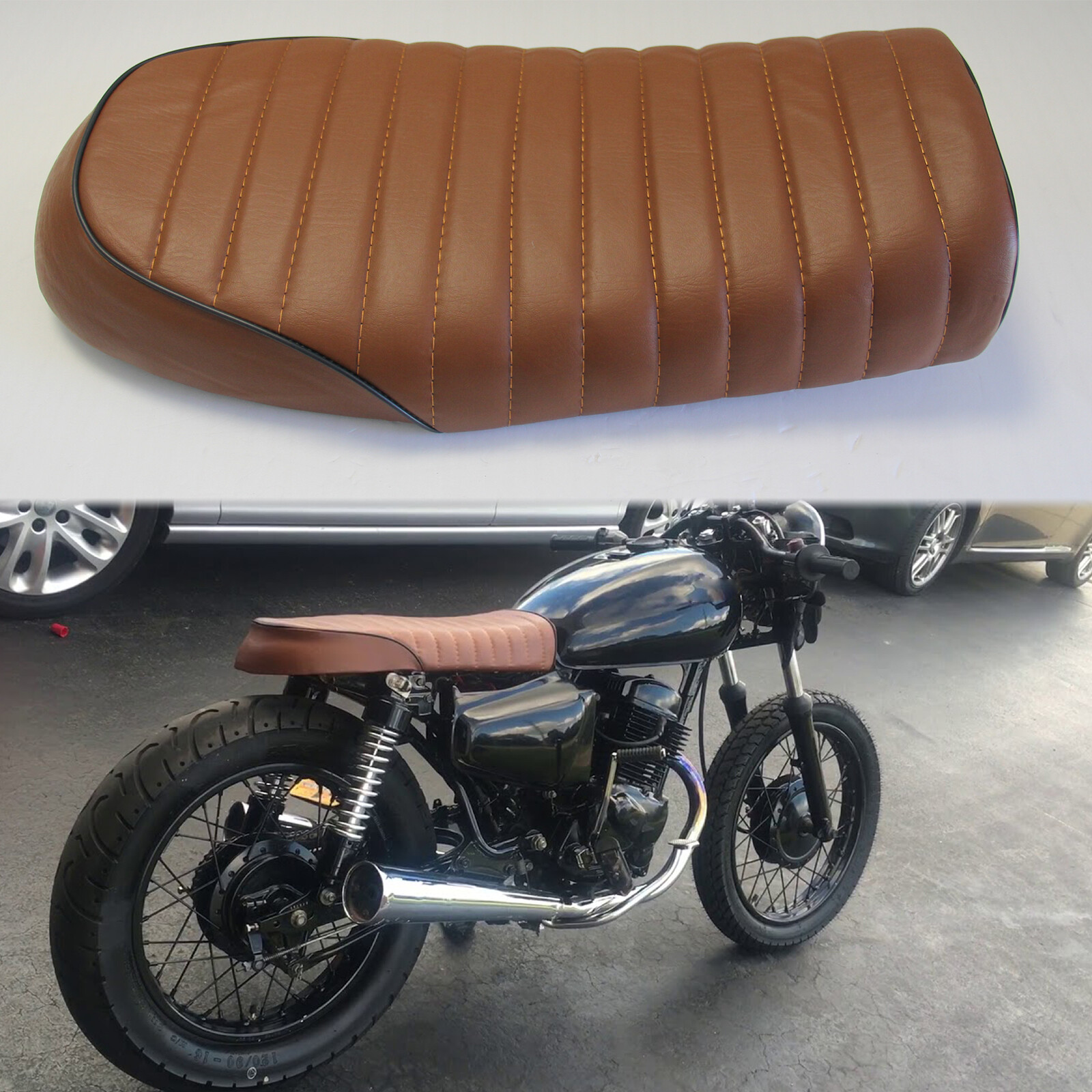 Motorcycle Cafe Racer Seat Flat Hump Saddle For Honda CB350 CB360 CB400 CB450