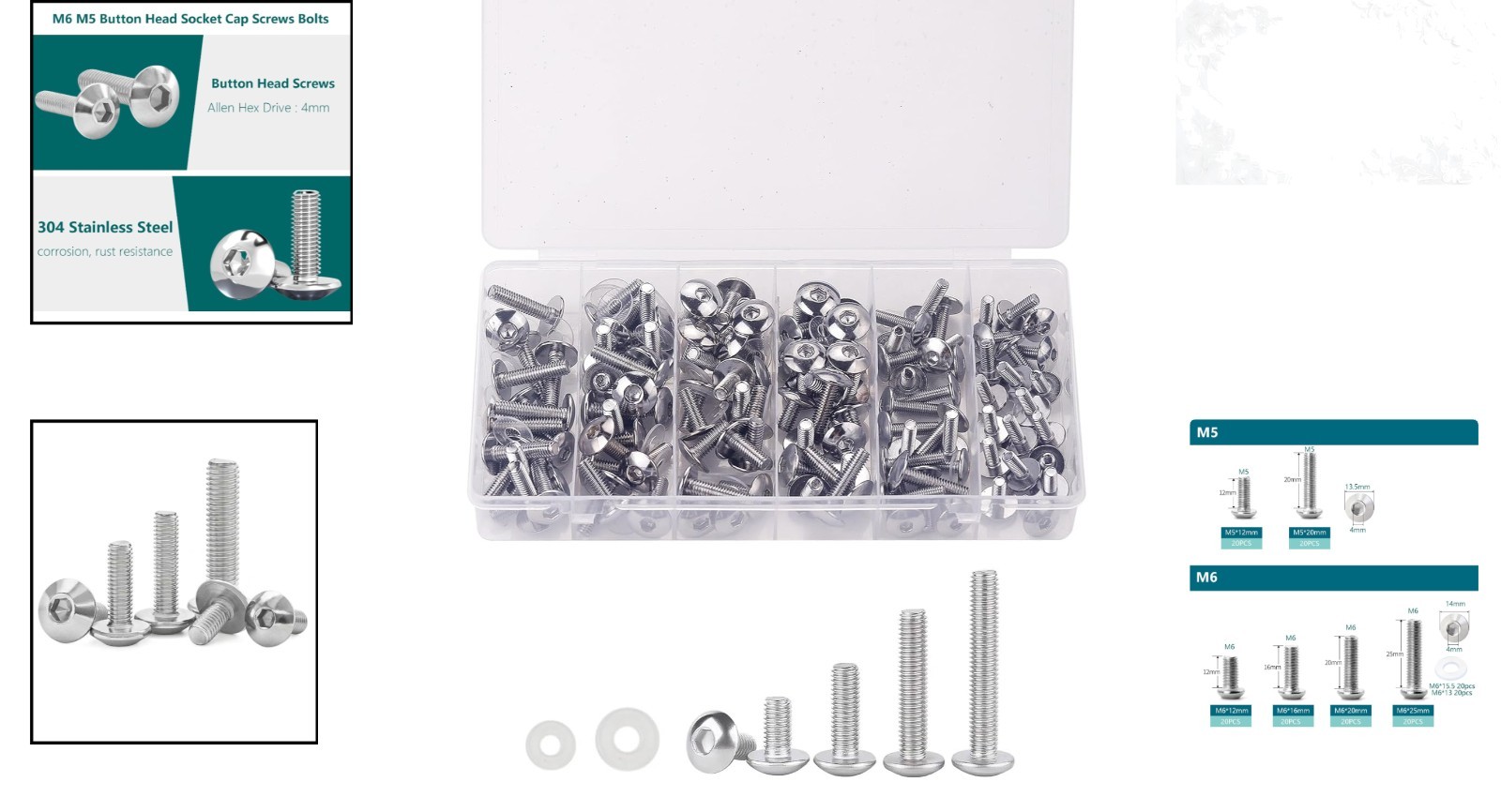 160PCS Motorcycle Fairing Bolt Kit – Stainless Steel, Universal Fit for Sport…