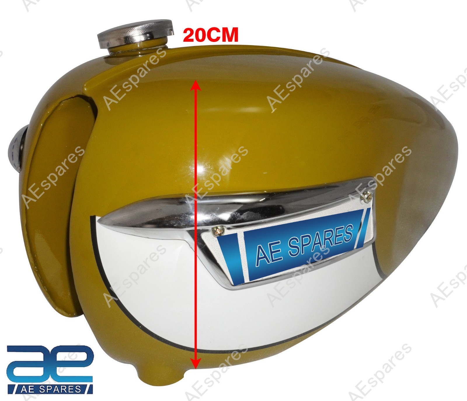 For Triumph T120 Bonneville 3.5 GL Golden & White Fuel Petrol Tank & Badges S2u