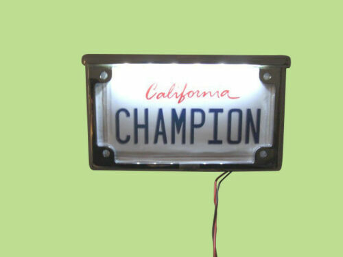 Universal Chrome Metal Motorcycle License Plate Frame w/ LED Lights