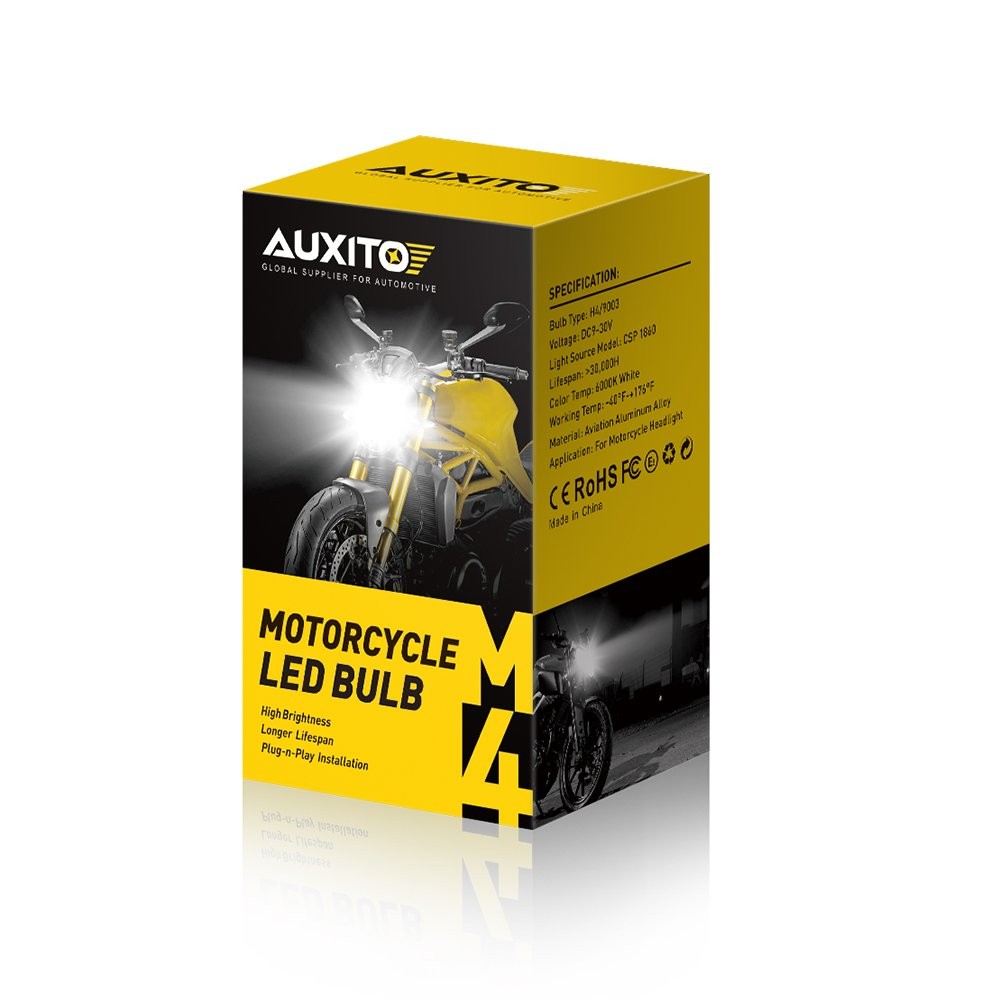 1-10X Motorcycle H4 HB3 LED Bulb Headlight High Low Beam 6000K White Lamp AUXITO