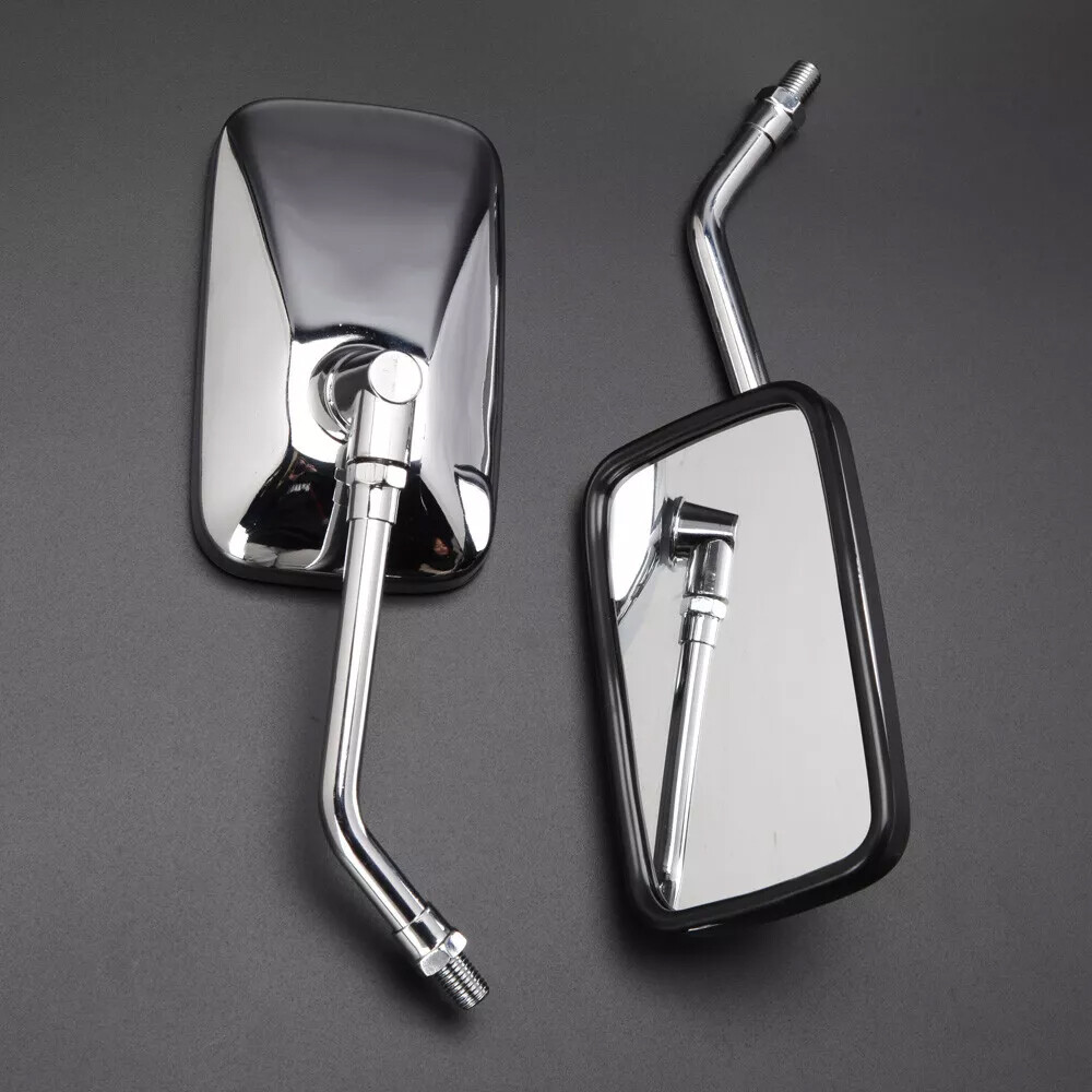 Chrome Rectangle Motorcycle Rearview Mirrors For Yamaha V Star 1300 1100 950 650