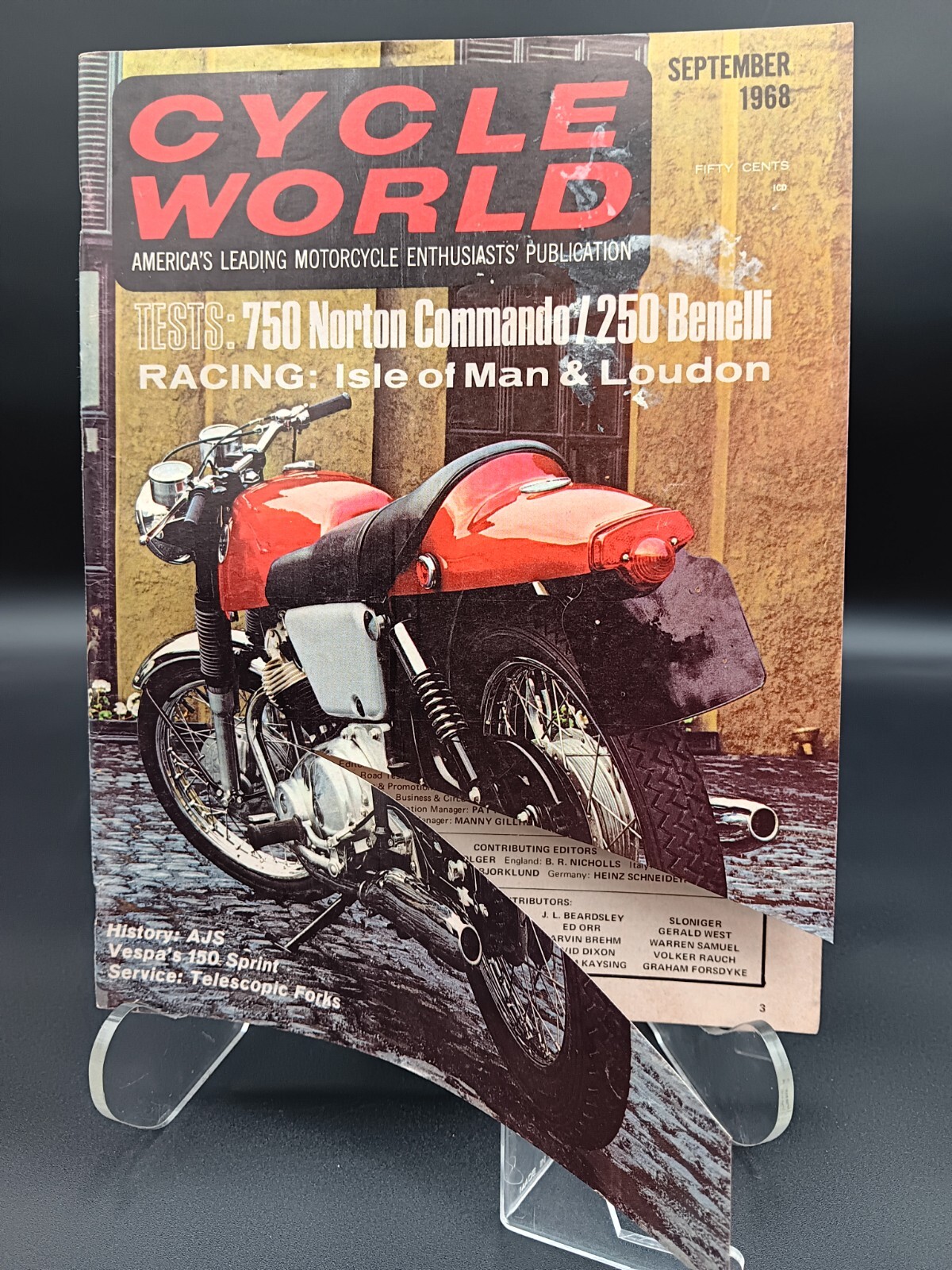 September 1968 CYCLE WORLD MAGAZINE Norton 750 Vespa 150 Sprint Benelli Cuda 250