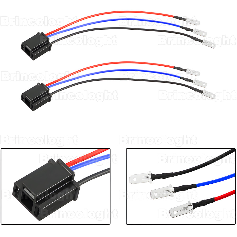Pair H4 9003 HB2 Adapter Wiring Harness Socket Truck Headlight Converter Cables