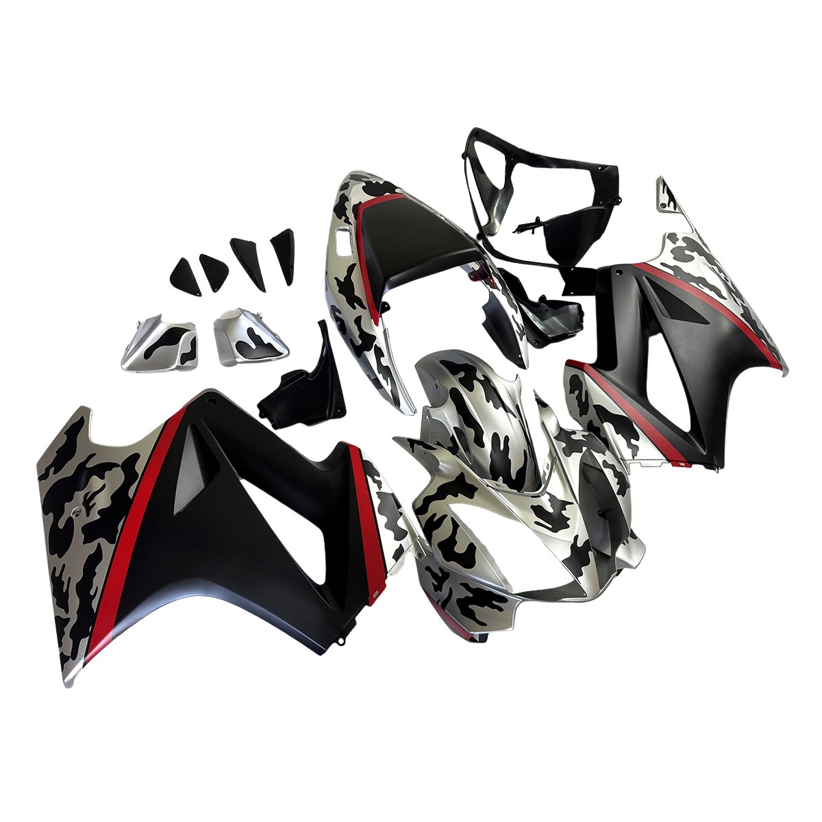 Injection Black Silver Fairings for 2002-2012 Honda VFR800 Bodywork ABS Body Kit