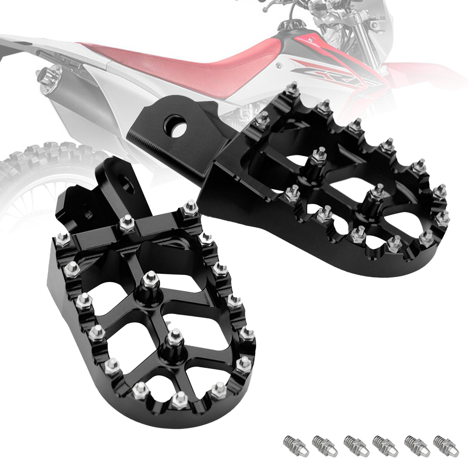 Black Foot Pegs Motorcycle Footpegs CNC For Honda CRF150F CRF230F 2003-2019