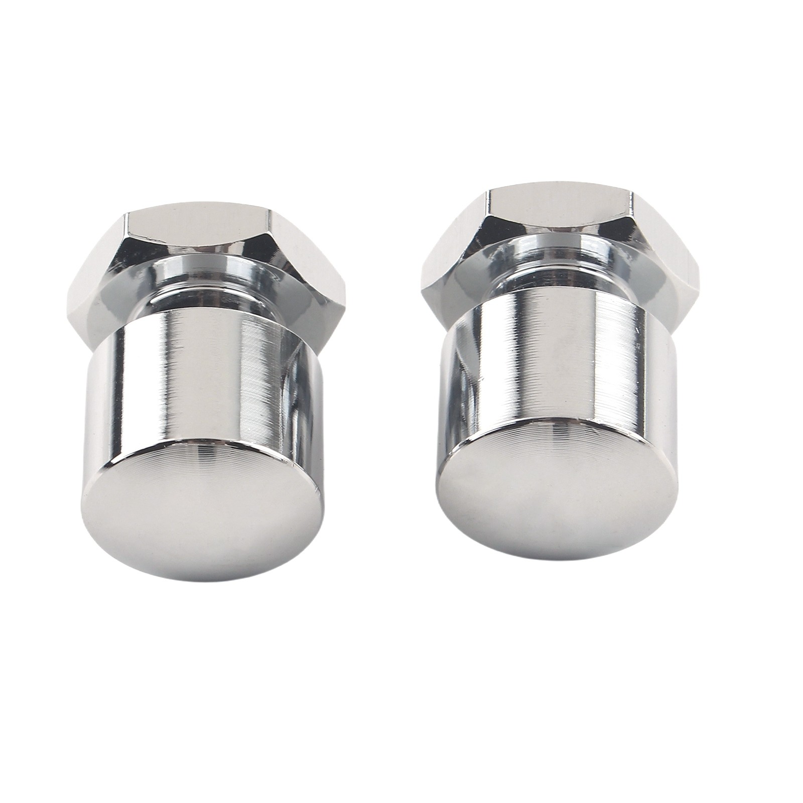 2 PCS Anodized Bright Silver Solo Seat Nuts For Harley Softail Touring 1999-Up