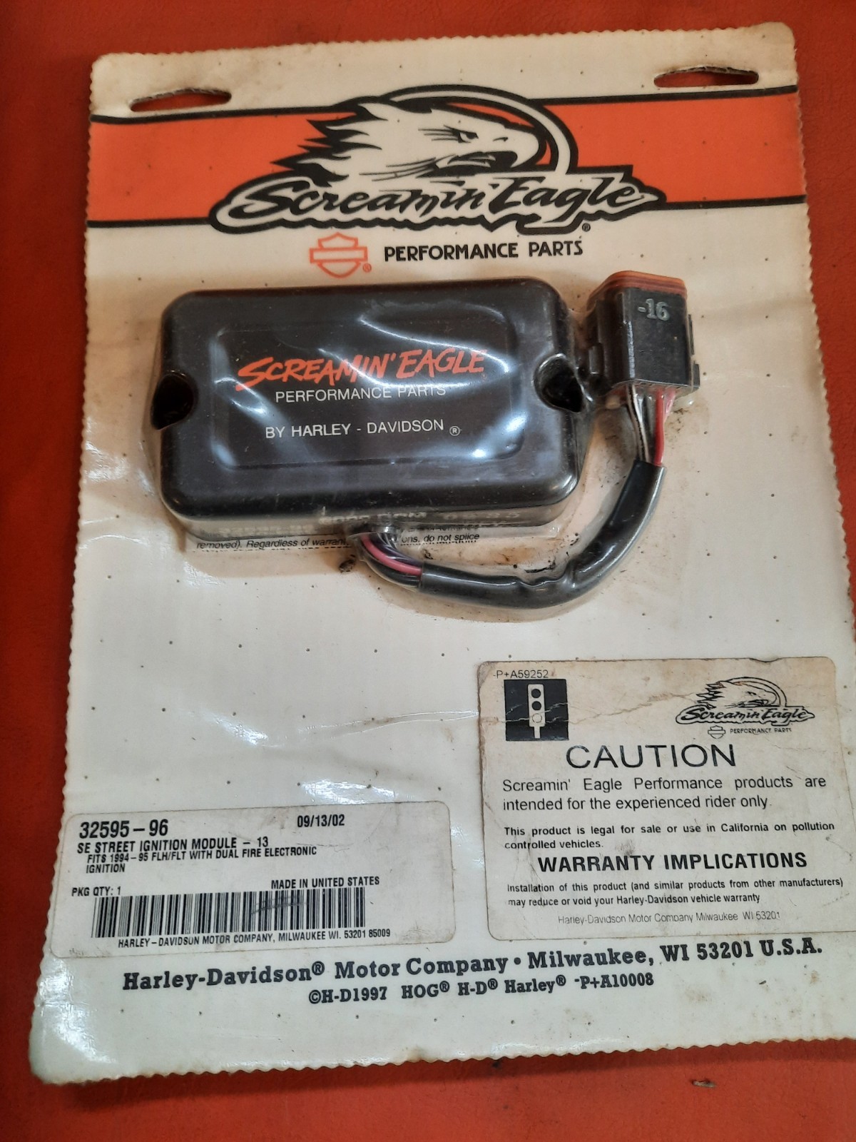 Harley Screaming Eagle Part # 32595-96 #504