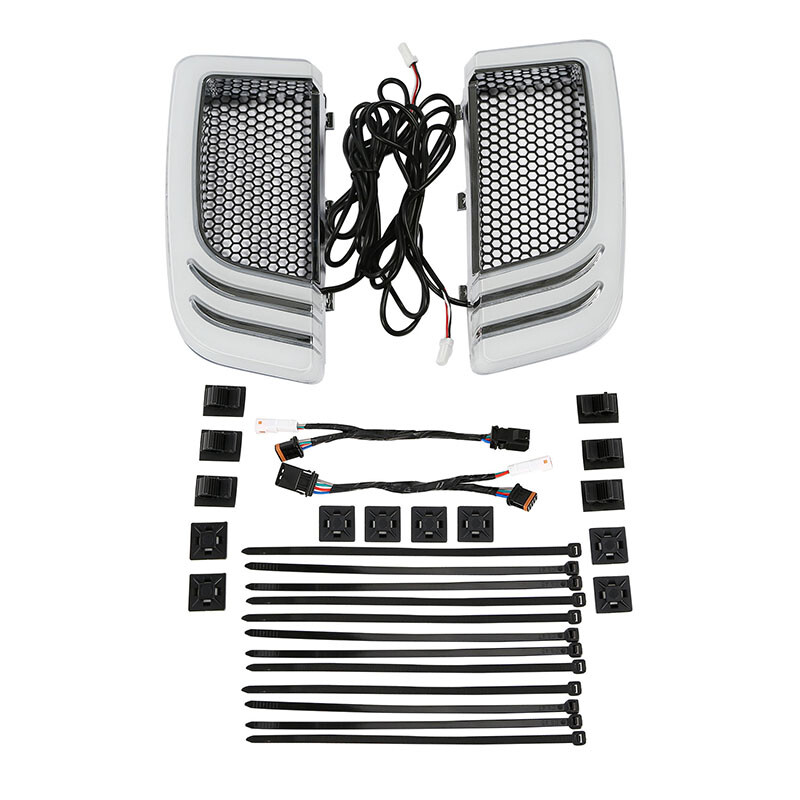 Lower Vented Fairing Speaker Pod Grill Signal Light Fit For Harley Touring 14-24