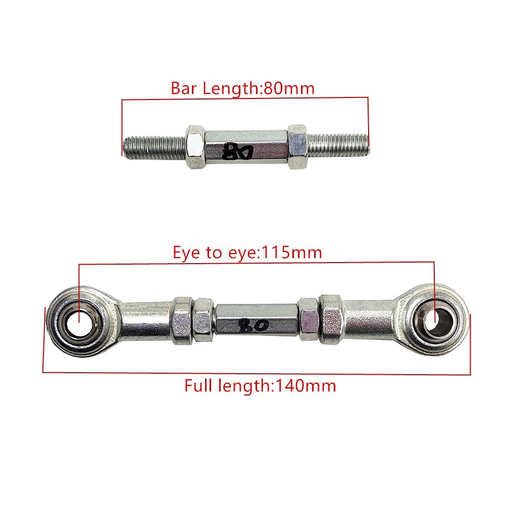 M8 80mm/3.15inch Steering Linkage Tie Rod Ball Joint Kit For Auto Motor ATV Bike