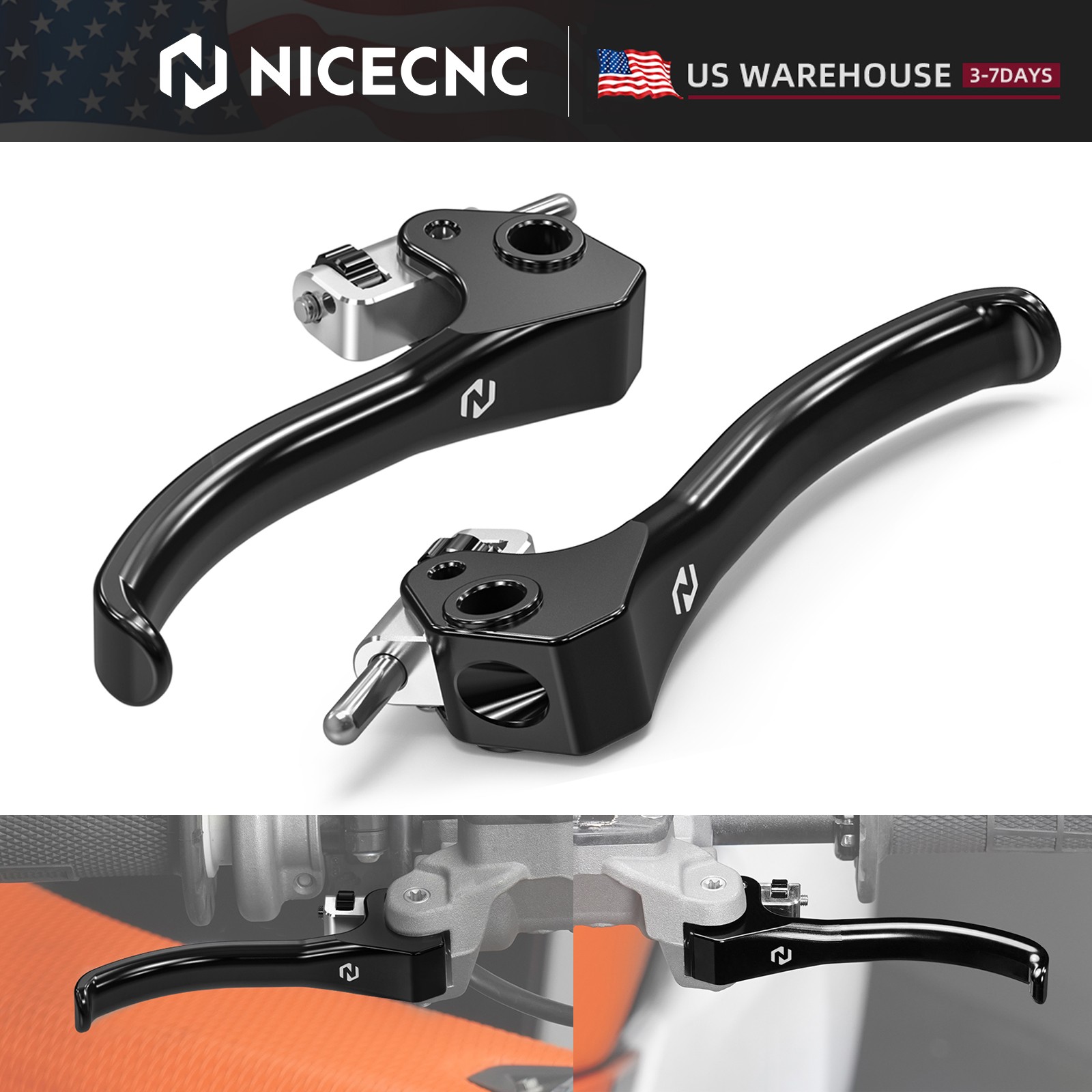 NICECNC Shorty Brake Clutch Lever For Husqvarna TX TE 300 FX FE FC 350 450 2023