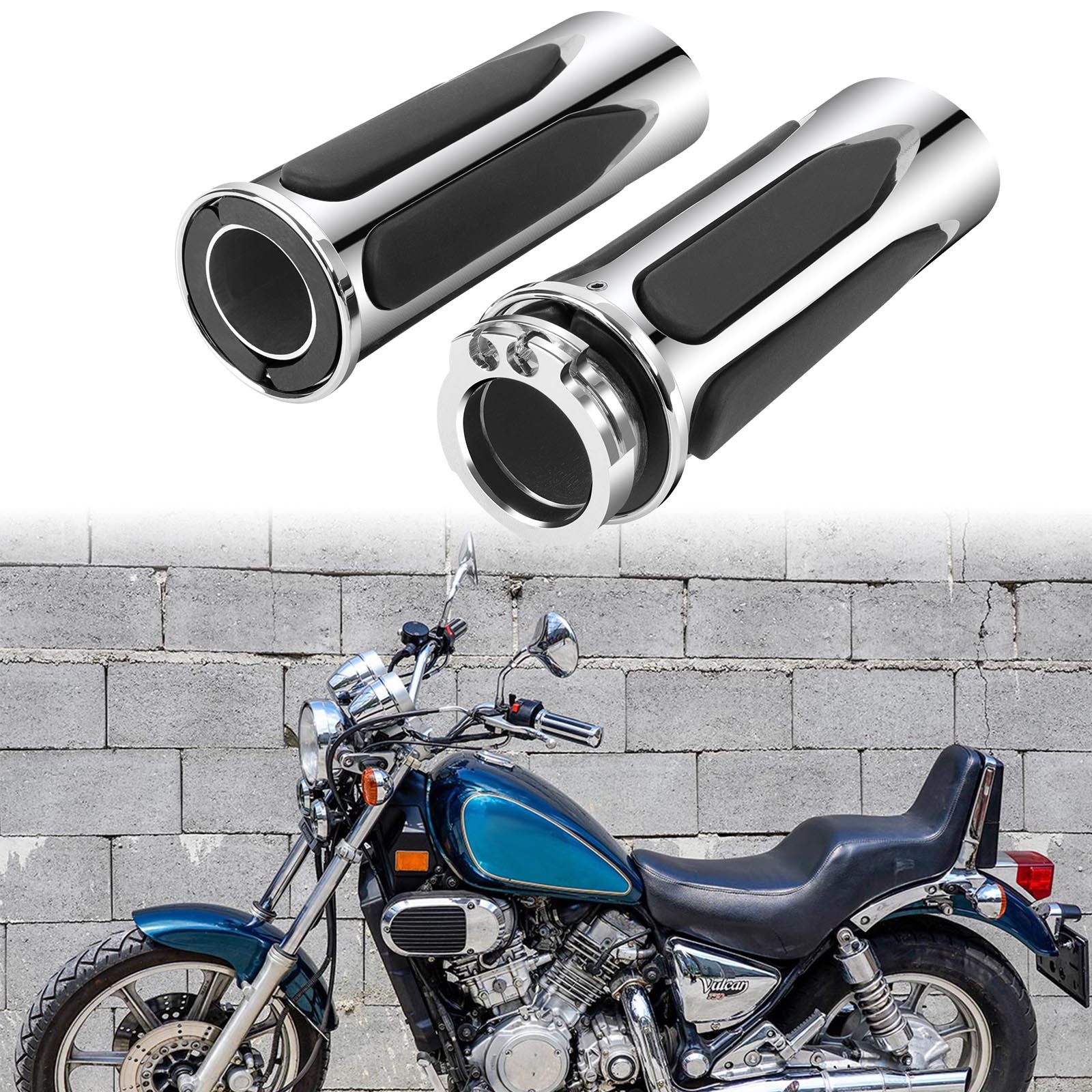 Motorcycle 1″ Handlebar Hand Grips For Kawasaki Vulcan VN 700 800 900 1500 1600