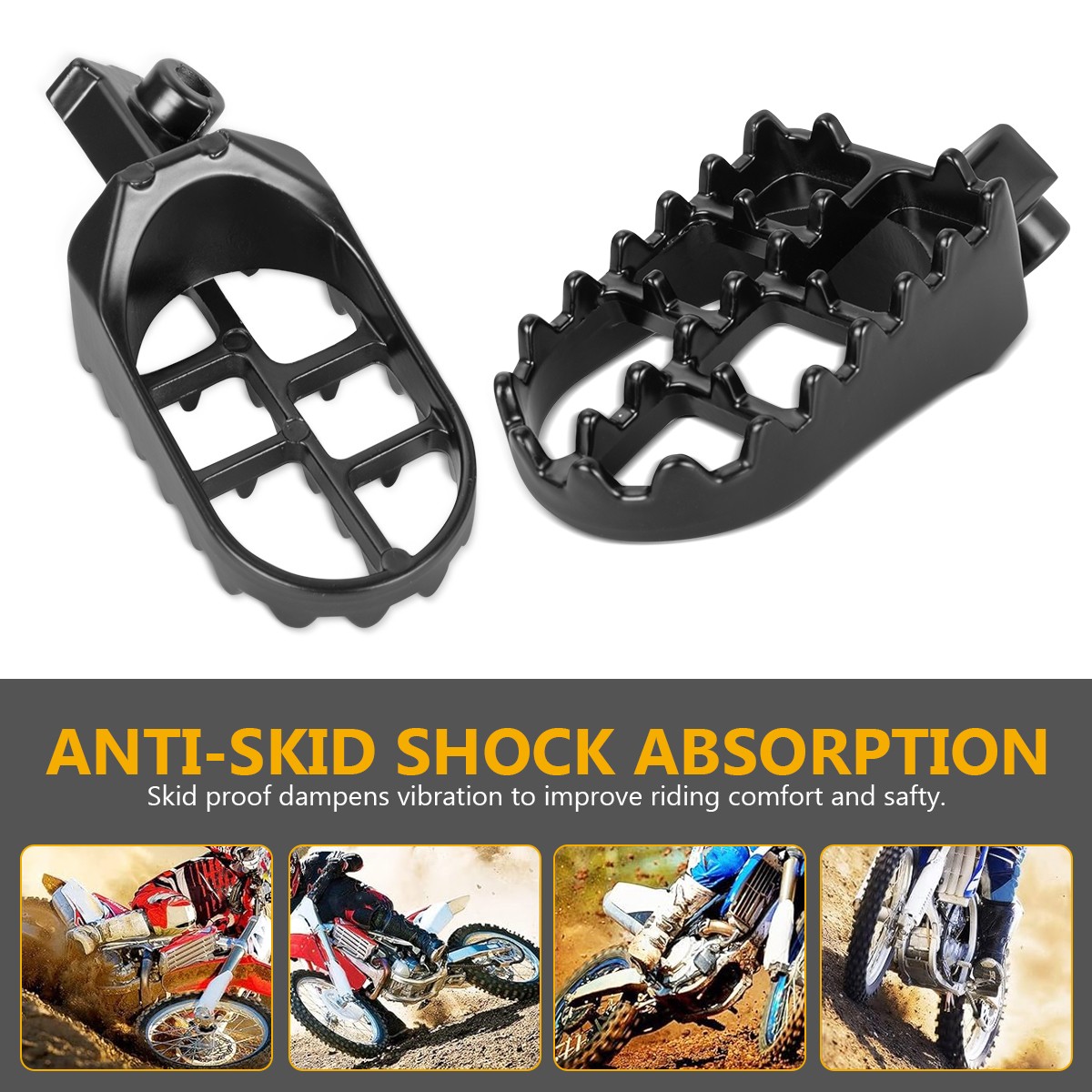 Nice CNC Foot Pegs Footrest Pedal Anodized For Honda CR250R CR125R CRF250R Black