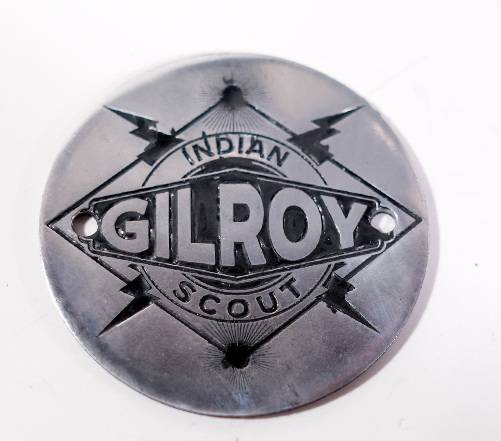 Retro Gilroy Era Indian Scout Aluminum Points Timing Point Timer Cover Art Deco