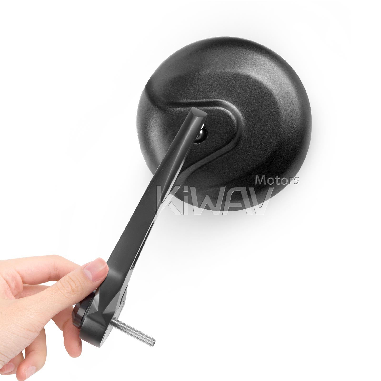 4 inch round bar end mirrors 6mm bolt black Retro convex aluminum housing a pair