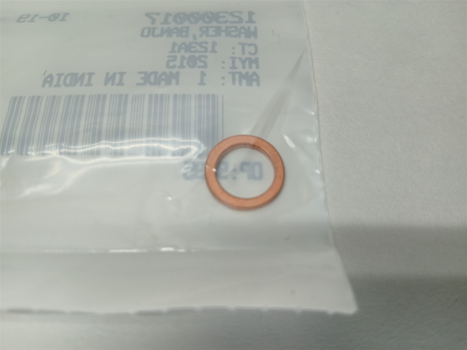 Harley-Davidson OEM Banjo Washer 1 Count, Copper PN 12300017