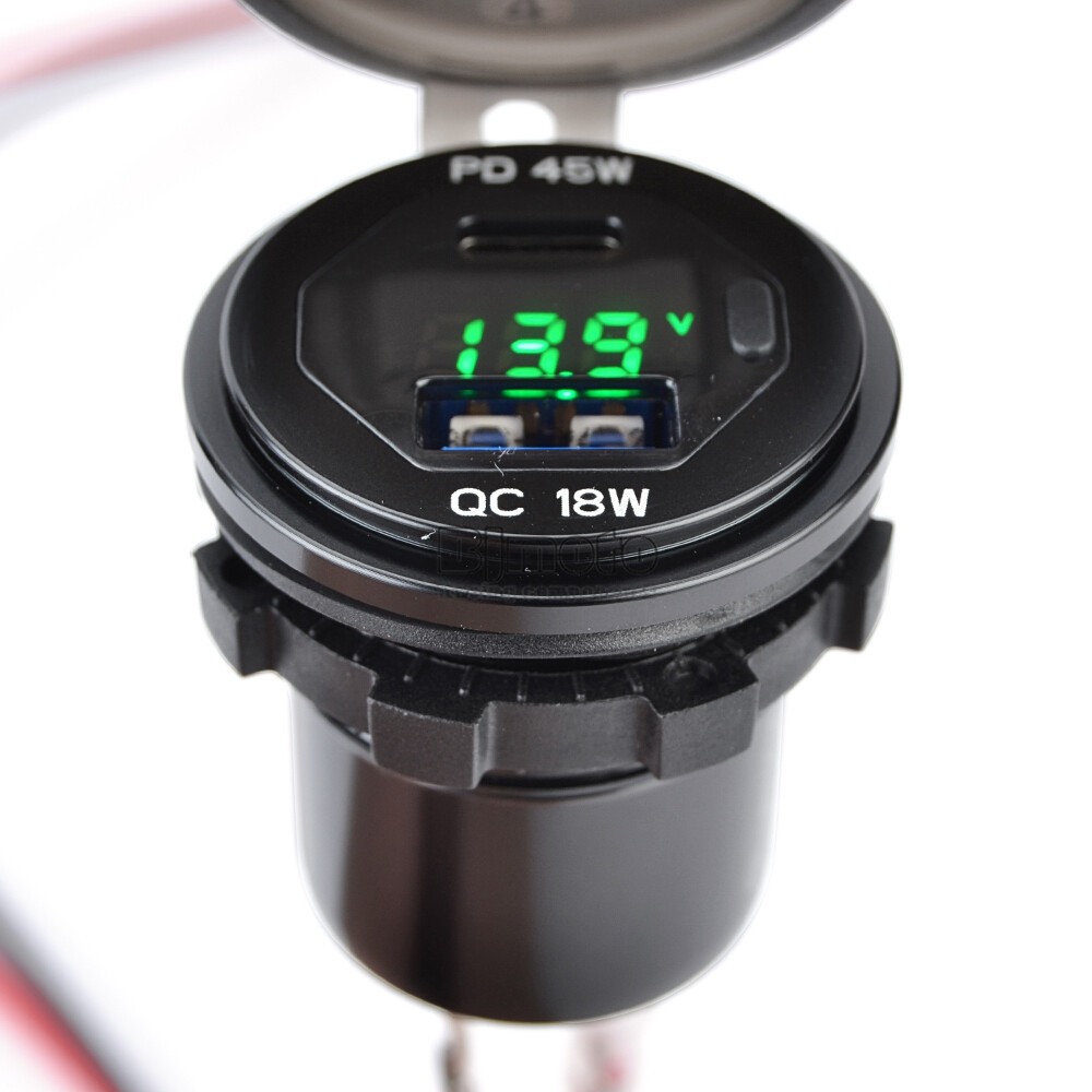 Dual Type C USB Charger For Kawasaki Versys 650 2022-2024 12/24V Socket Adapter