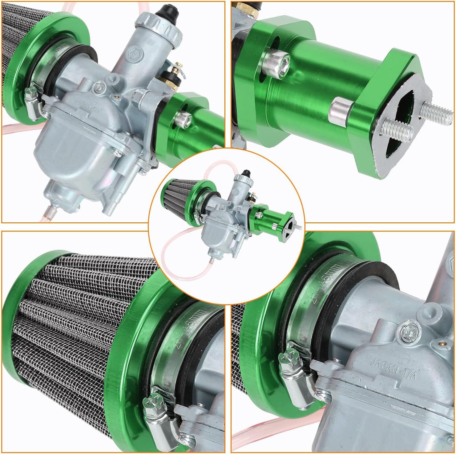 Green VM22 26mm Carburetor For 212cc 196cc Engine GX200 GX160 Mini Bike Go Kart