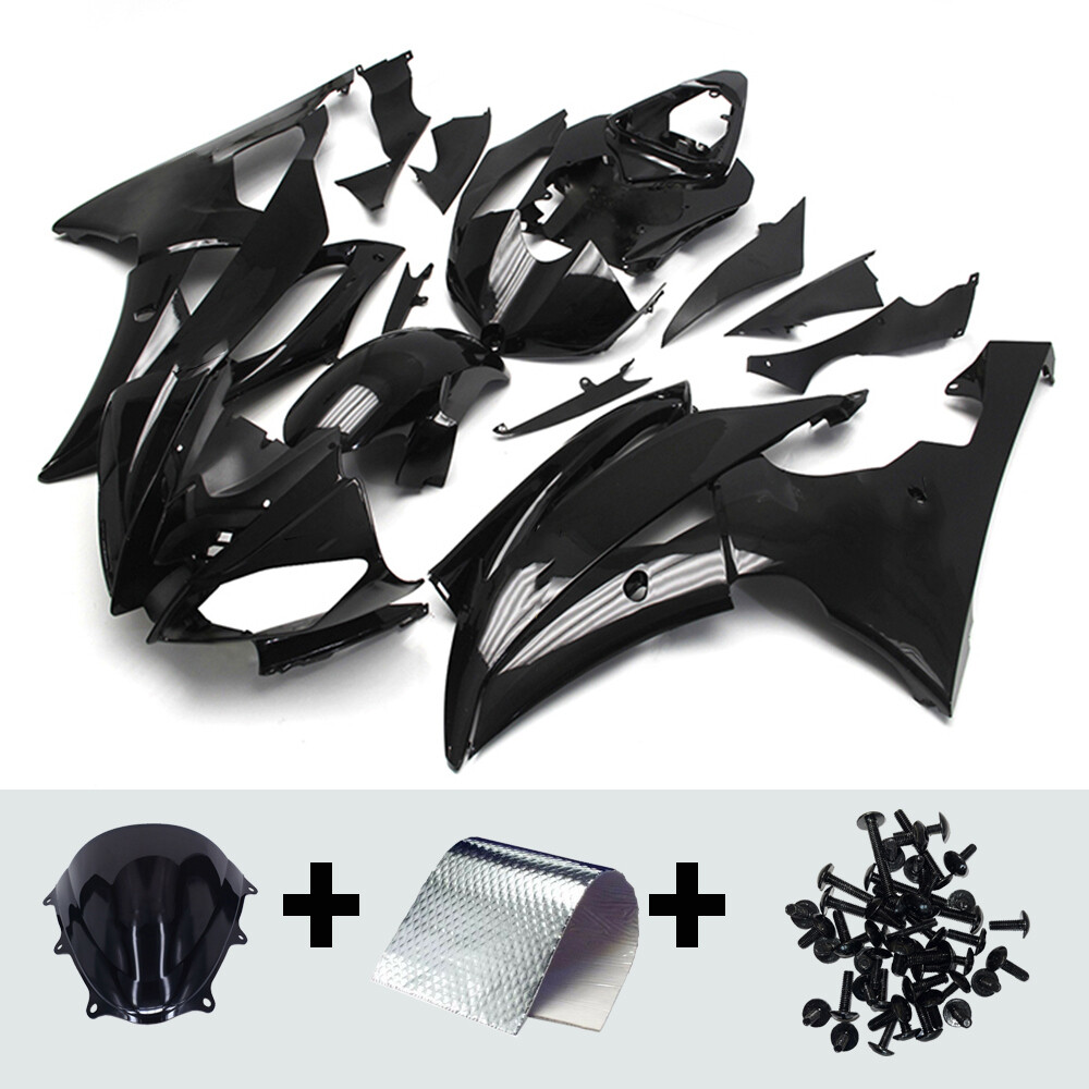 ABS Plastic Fairings for Yamaha YZF R6 2008-2015 2016 Injection Black Bodywork