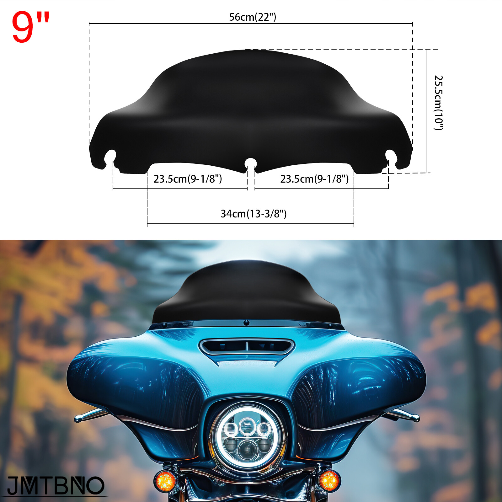 4″ 7″ 9″ Wave Windshield For Harley Touring Street Glide Ultra Electra 2014-2024