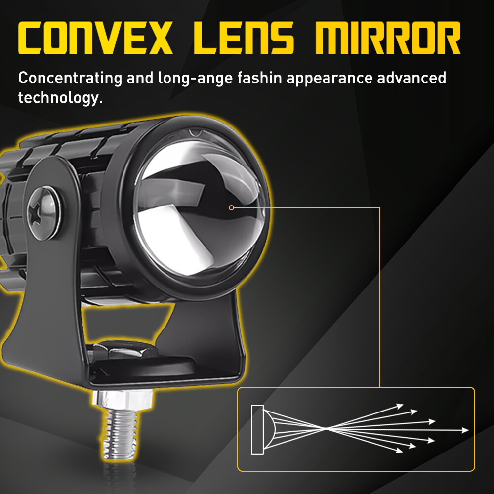 2pcs Motorcycle Headlight Universal LED Headlamp Projector Lens Dual Spotlight