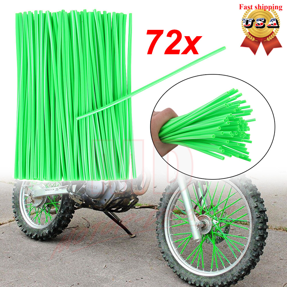 72 Motorcycle Dirt Bike Spoke Skins Covers Wraps Wheel Rim Guard Protector Bike