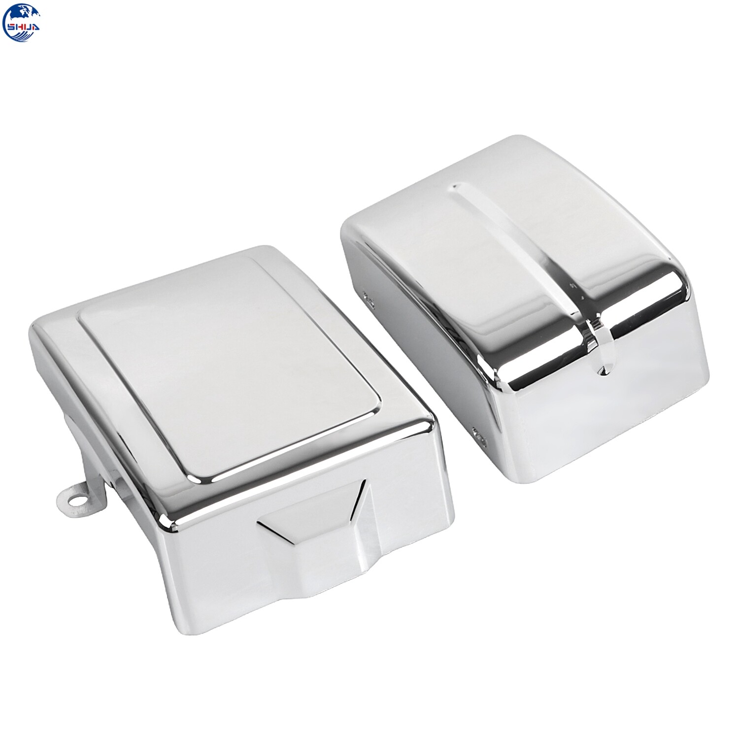 Chrome Left Right Battery Side Fairing Cover For Harley Dyna Low Rider 2006-2017