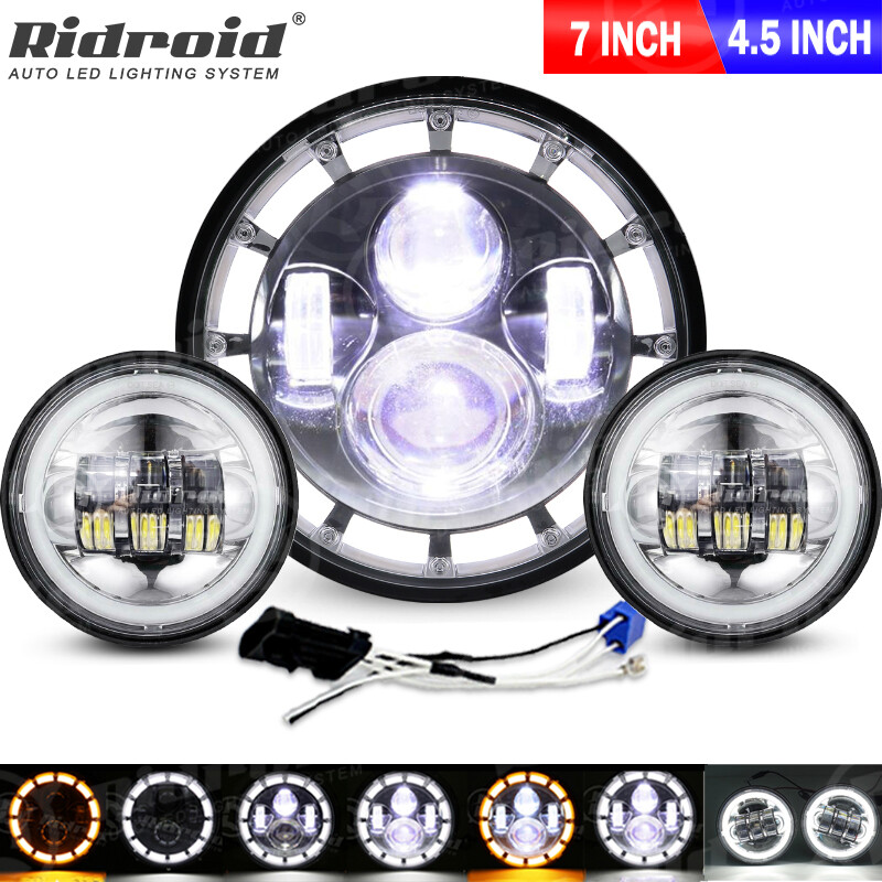 7″ LED Headlight + 4.5″ Passing Lights for Harley Electra Glide Ultra Classic