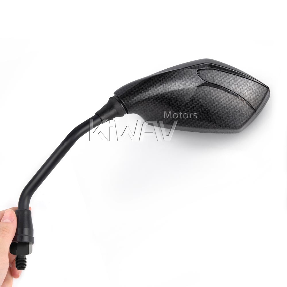 motorcycle mirror new fist black carbon look + 10mm 1.5pitch adapters for BMW ε