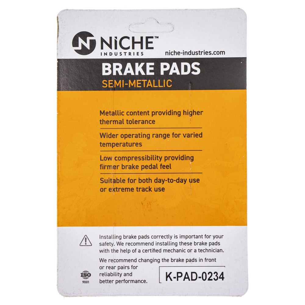 NICHE Rear Right Brake Rotor Pad Kit for Suzuki DR350 69100-43880 Semi Metallic