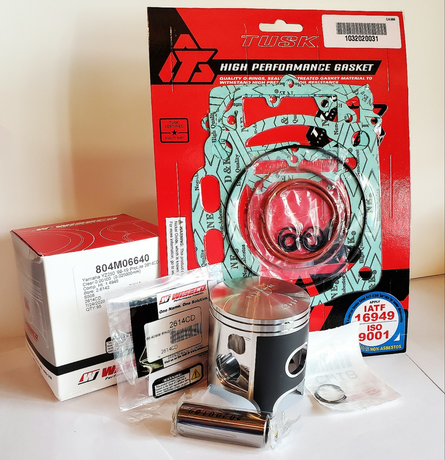 Wiseco/Tusk Top End Kit 66.4mm Yamaha Yz250 250X 99-2023 ProLite W/Pin Bearing