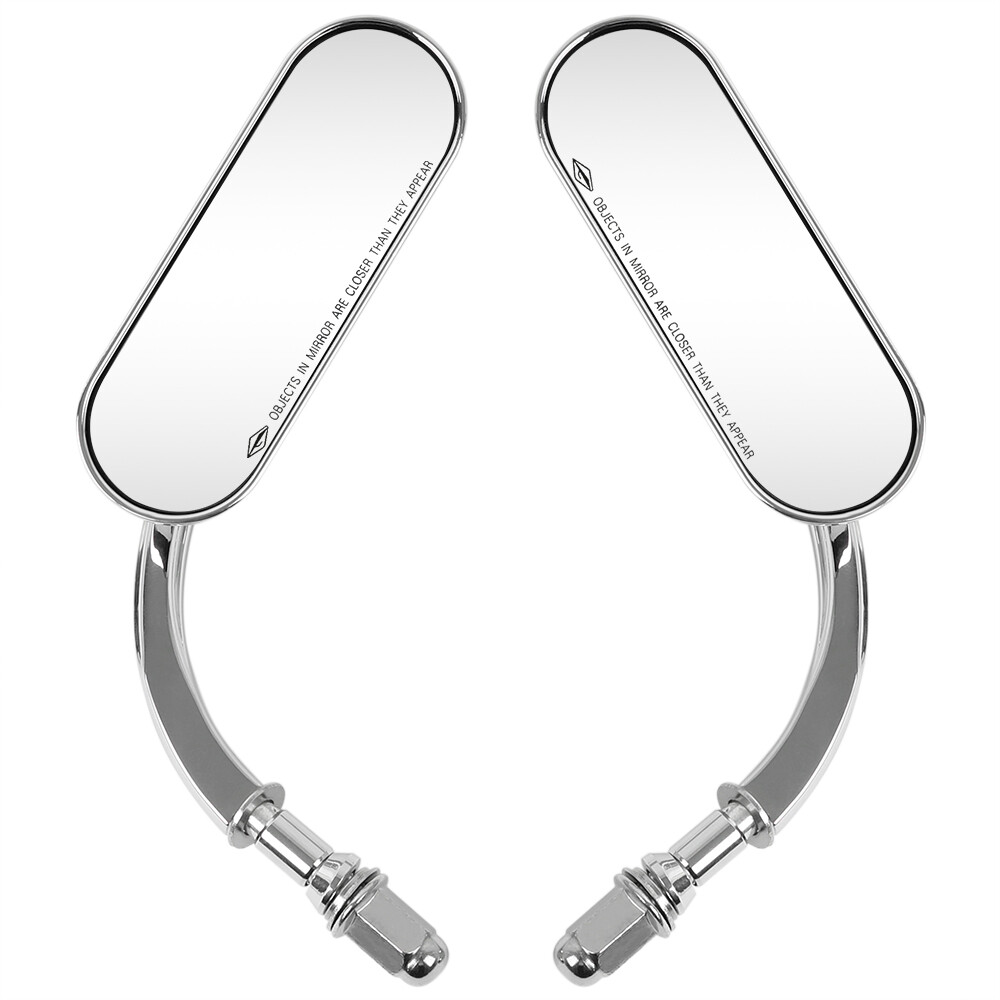Chrome Mini Oval Motorcycle Rear View Mirror For Harley Davidson Softail Deluxe