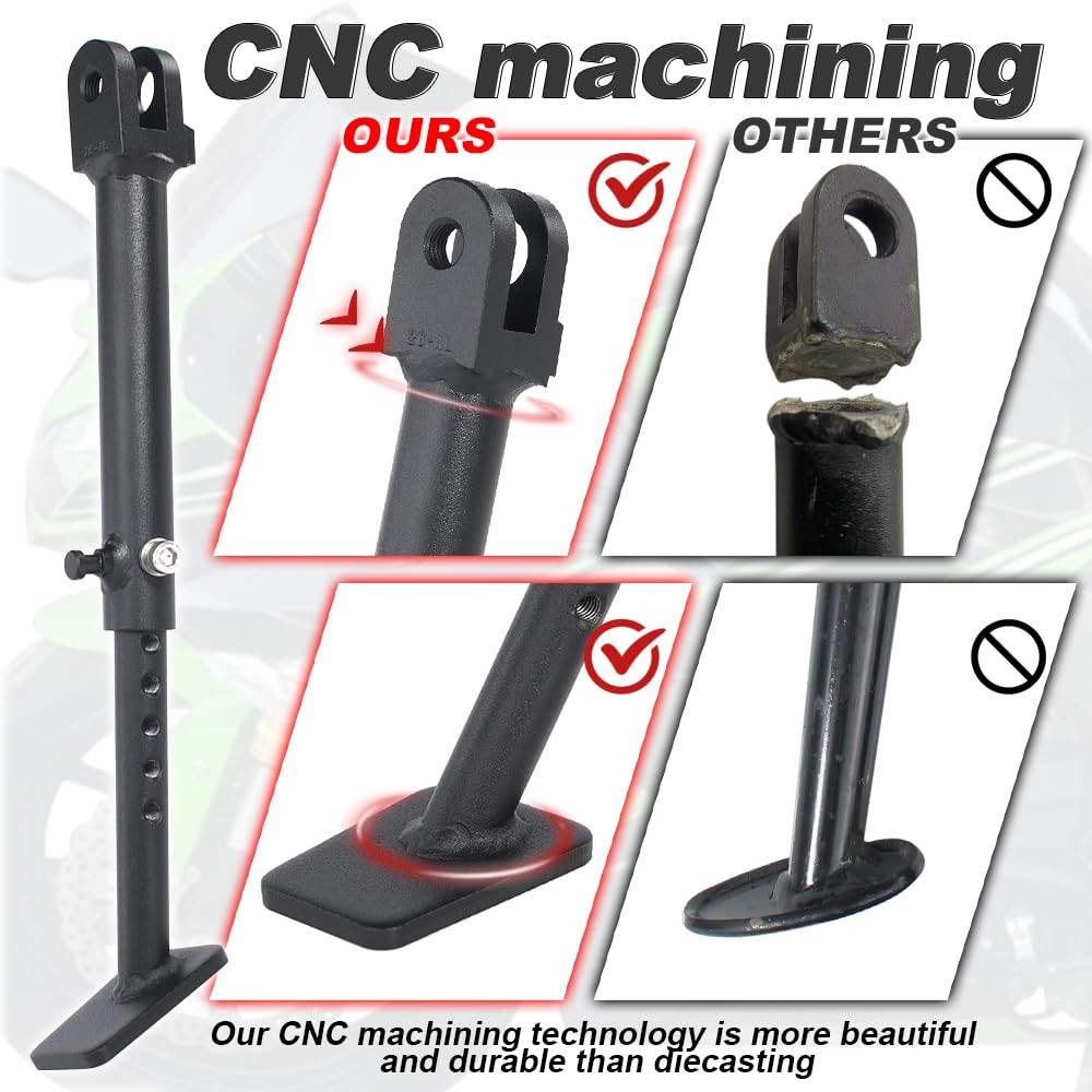 Adjustable 3-Inch Kickstand for Ninja ZX-6R 2013-2026 | Steel Side Stand