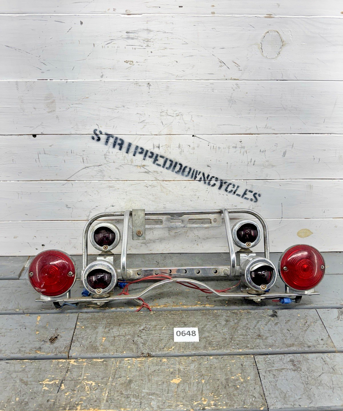 Harley Panhead License Plate Light Bar Bullet Light Shovelhead Vintage Accessory