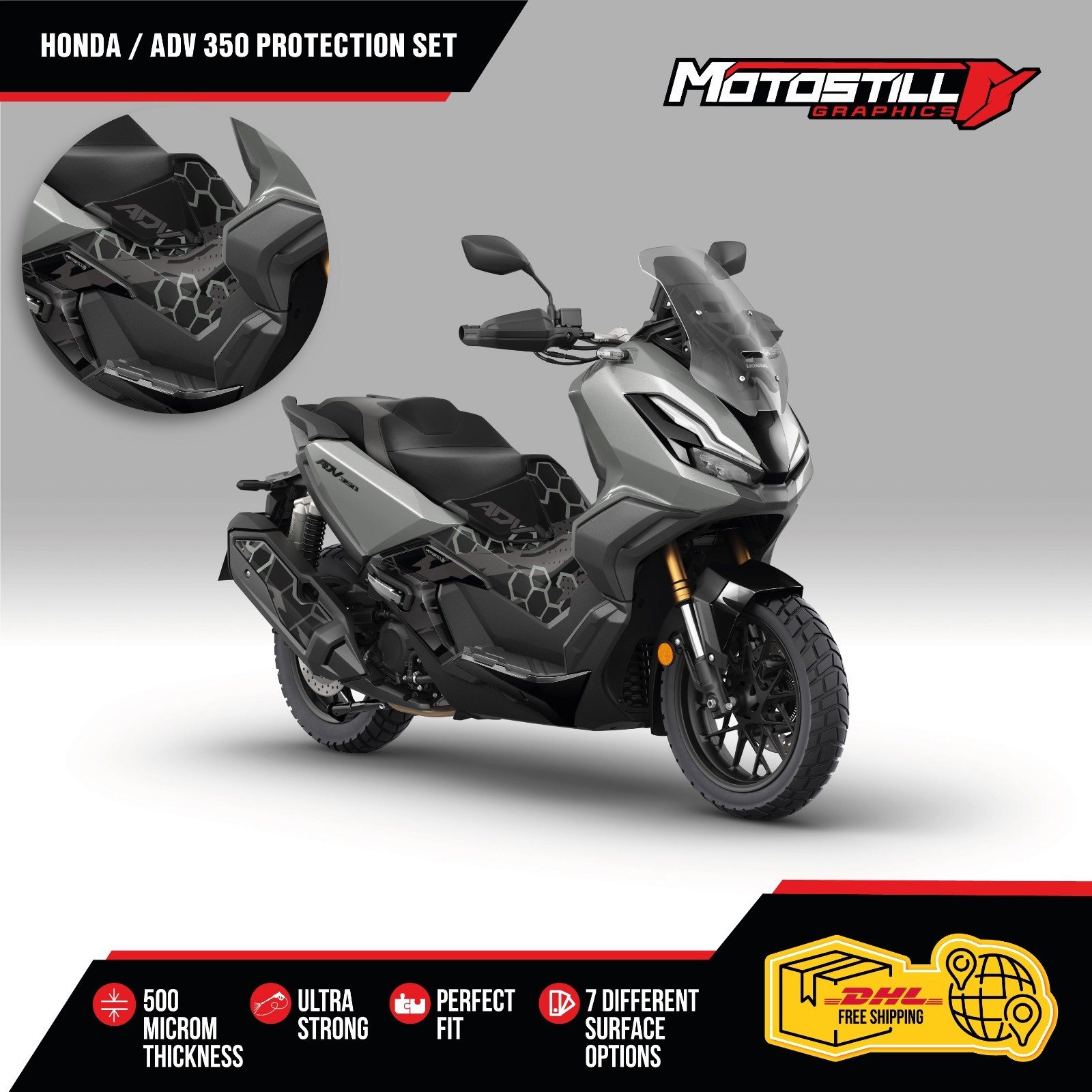 Honda Adv 350 Protect Graphic Sticker Decal Wrap Kit Fits / 2023-2025