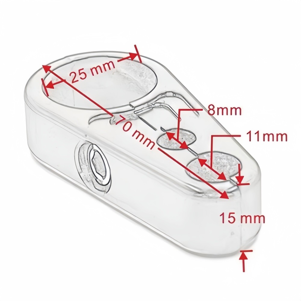 Aluminum Chrome Cable Bracket – 25mm for 1″ Motorcycle Handlebars