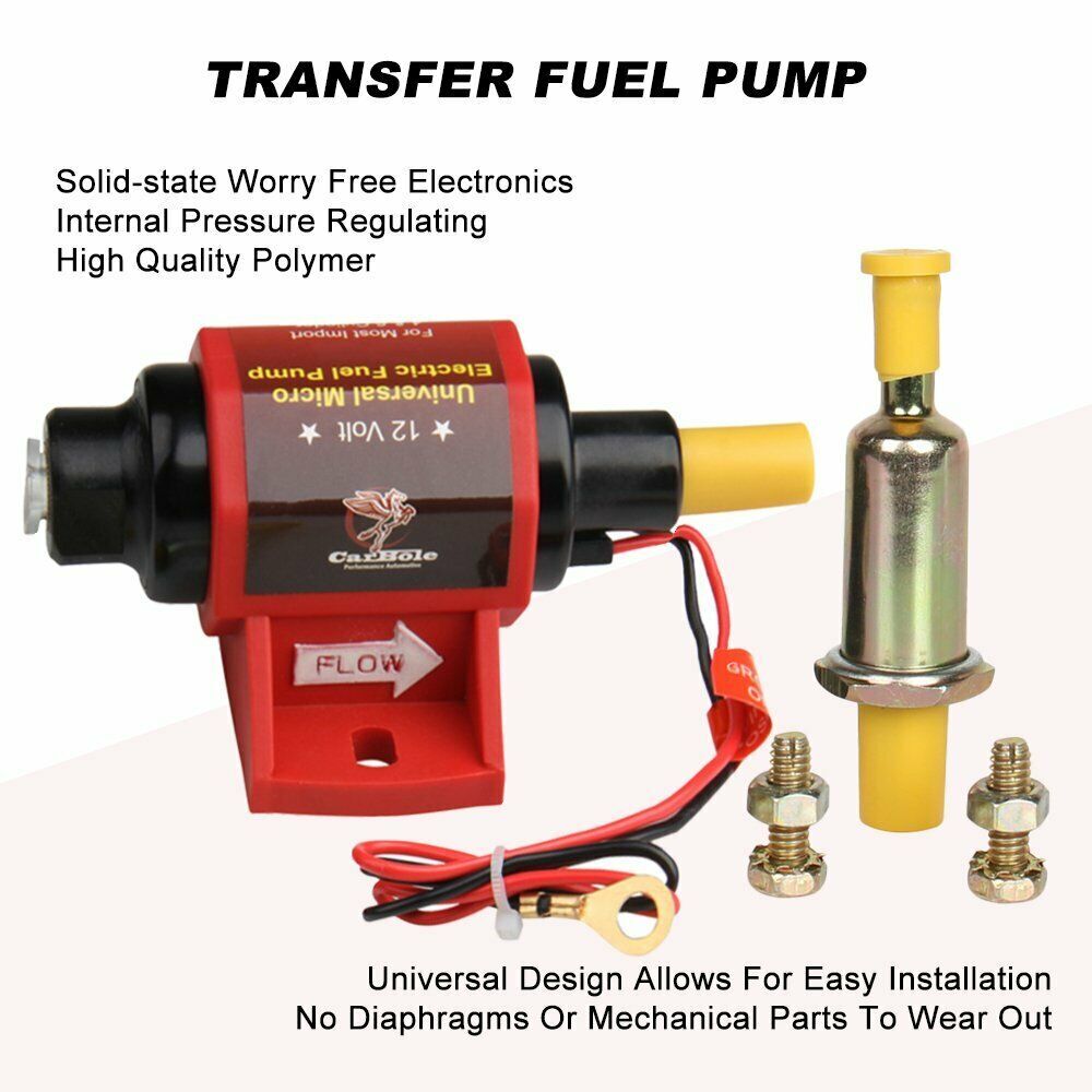 42S 12V 42S Universal Electric Fuel Pump Applications 42 GPH 2-3.5PSI 5/16 Inch
