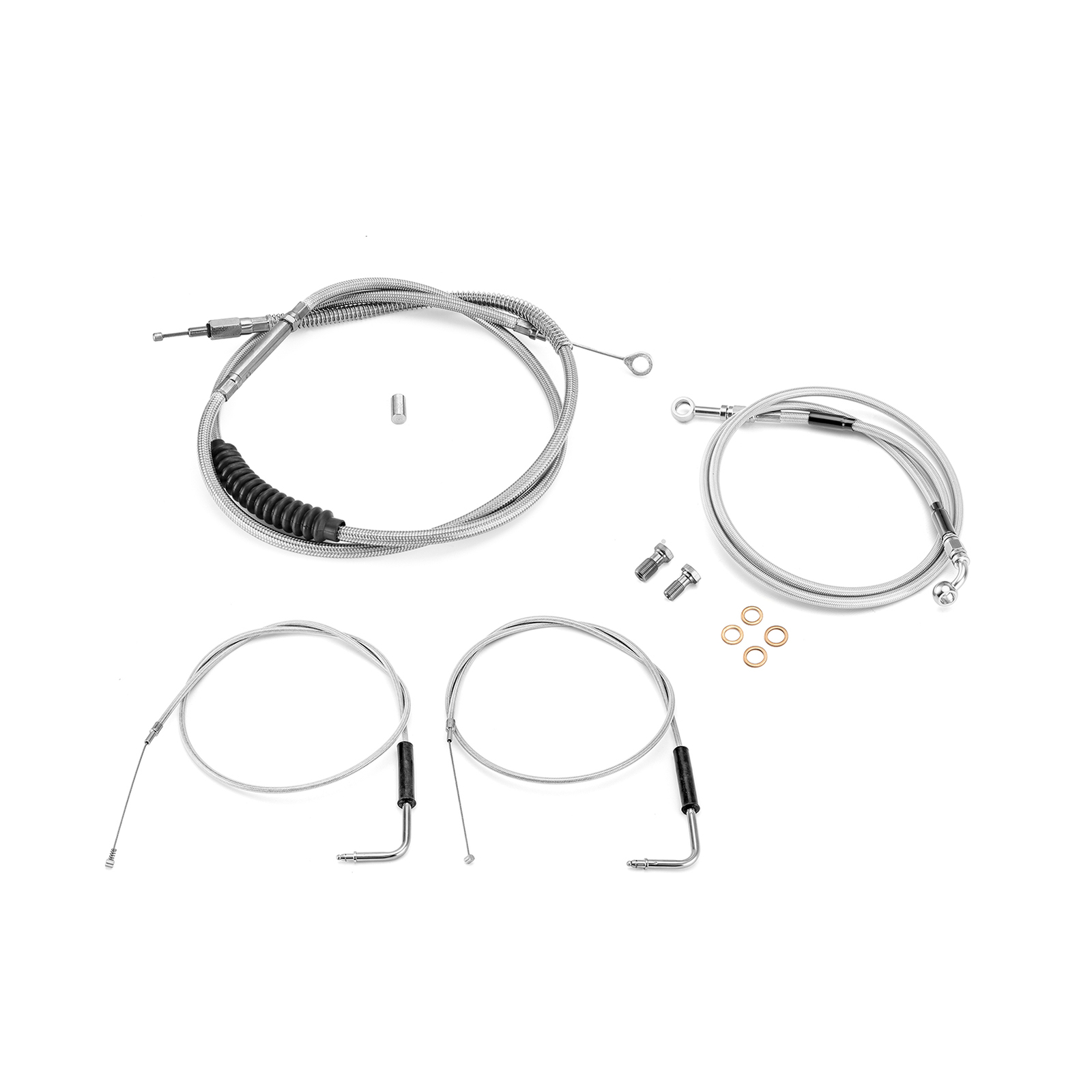 For Harley Heritage Softail Classic 16″ Rise Gangster Ape Handlebars Kit Non-ABS
