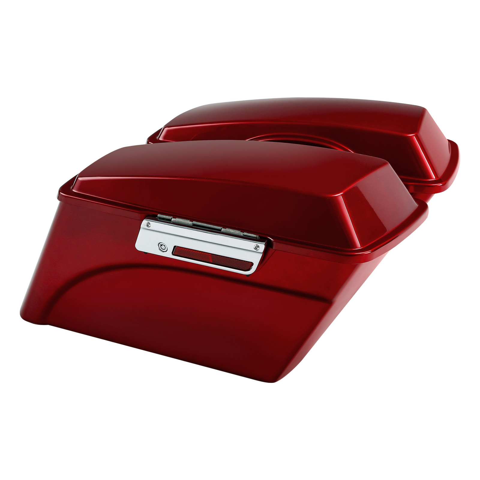 Red Hard Saddlebags & Conversion Bracket Fit For Harley Softail Deluxe 1984-2017