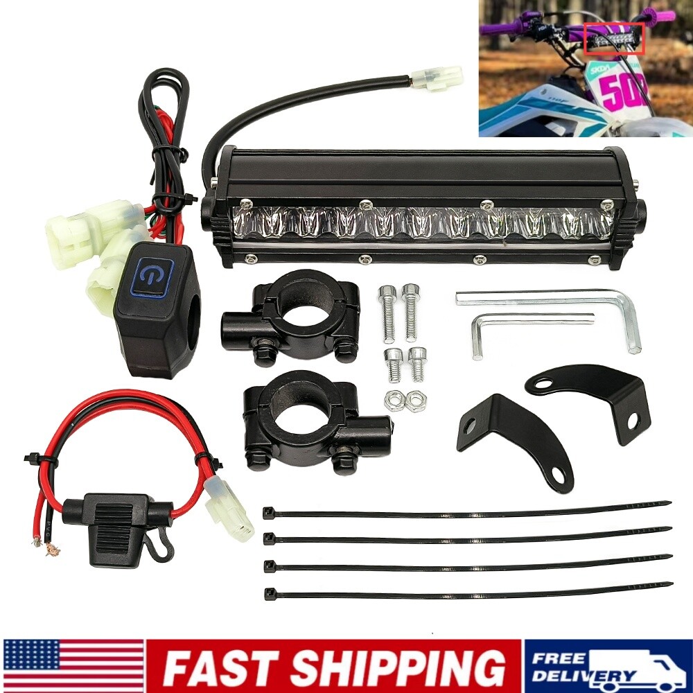 Dirt Bike LED Headlight Light Bar Kit For Honda CRF110 CR250 CRF250R CRF450R