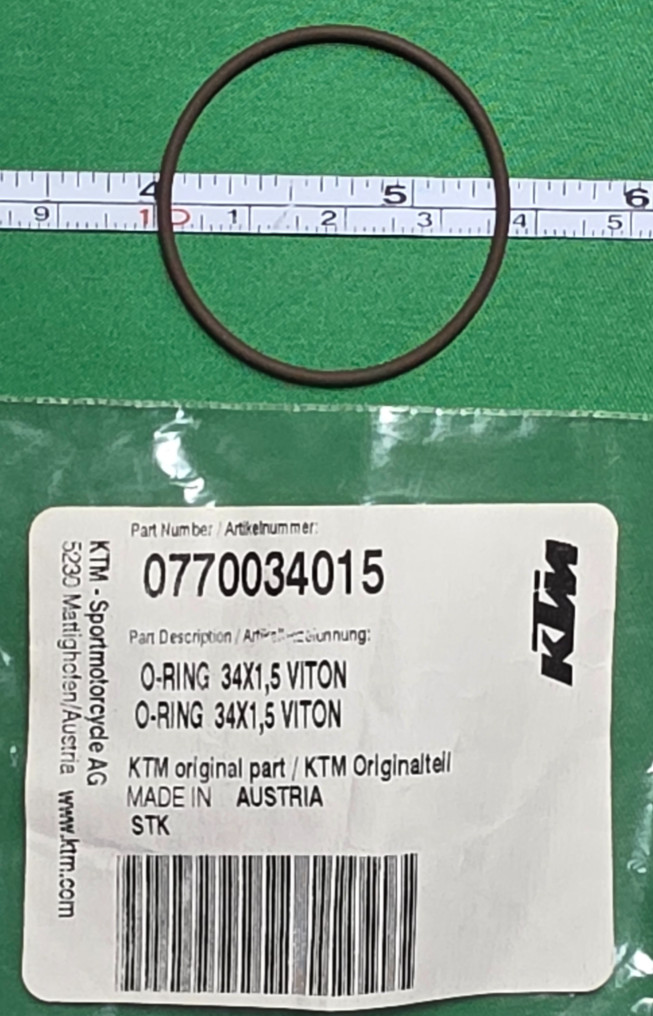 KTM OEM 0770034015 O-Ring 34×1.5 Viton Genuine NOS Made in Austria