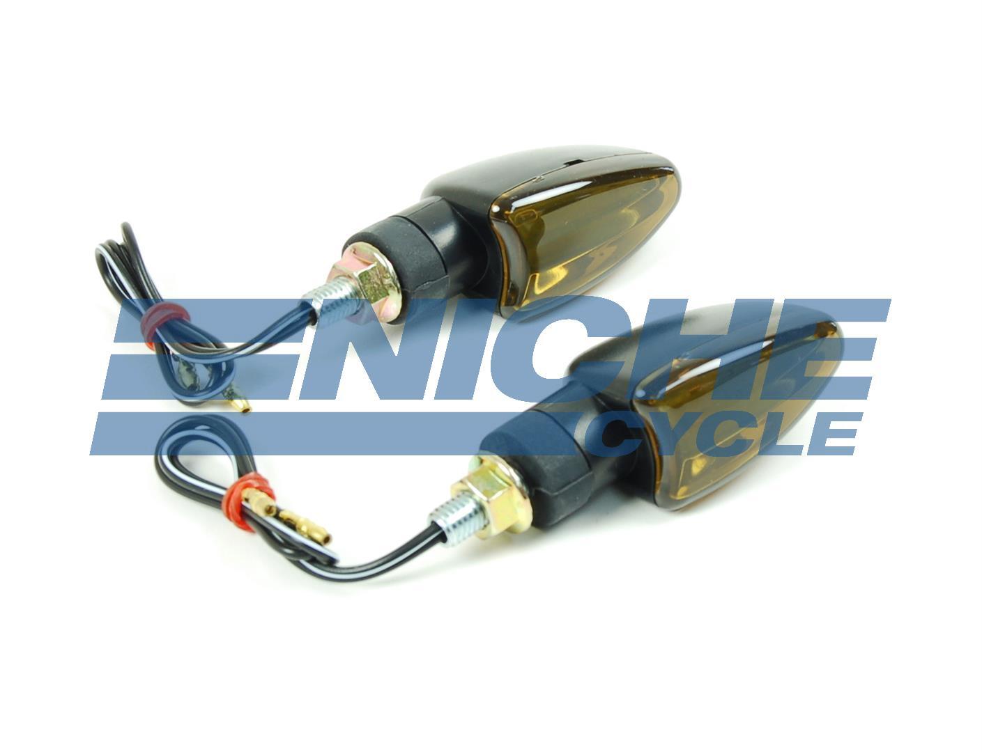 Arrow Deco Motorcycle Turn Signals 12 Volt Black Smoke