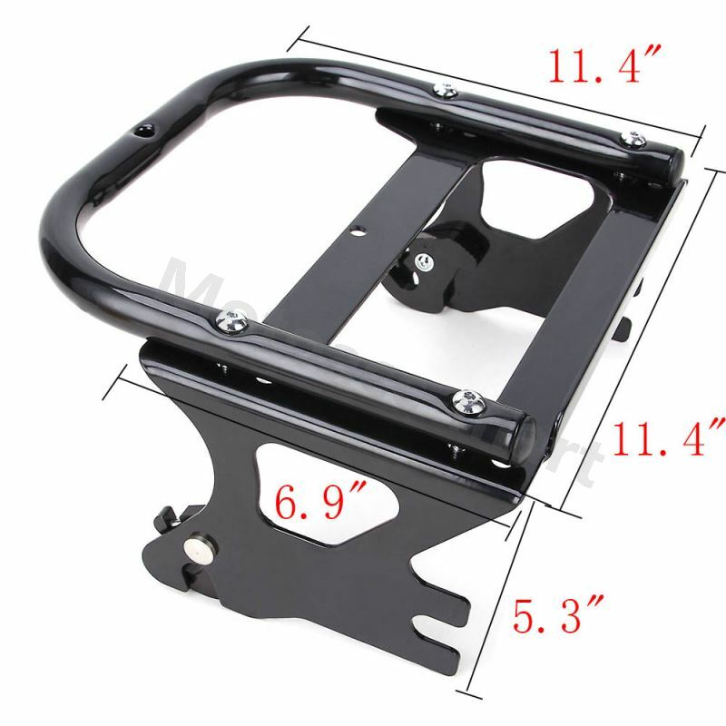 Detachable 2-up Tour Pack Pak Mount Rack + Docking Hardware Kit For Harley Glide