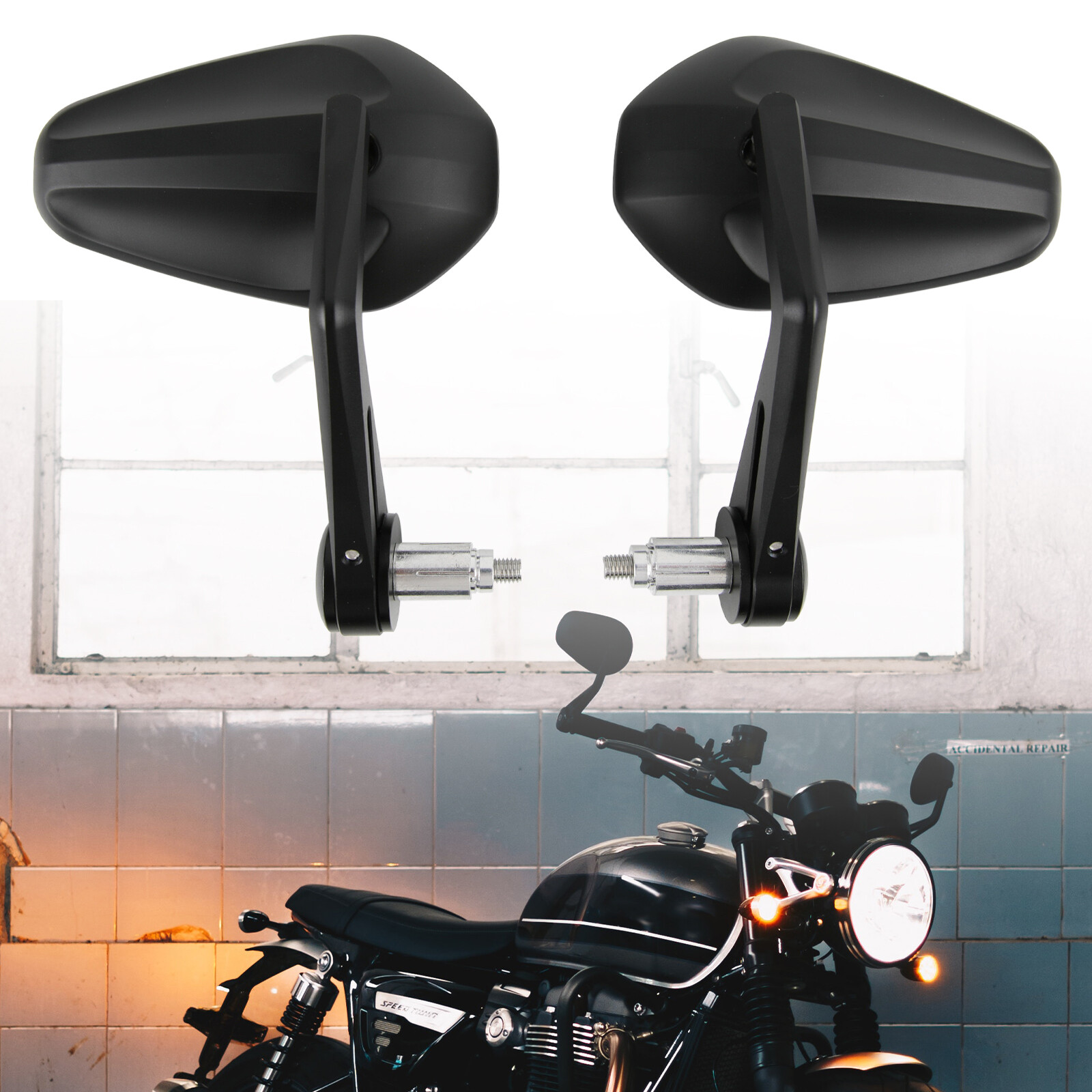For Suzuki GSXS750 GSXS1000 SV650 Motorcycle 7/8″ Handle Bar End Mirrors Black