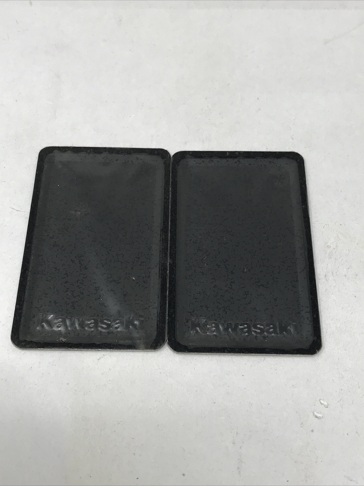 Kawasaki “NOS” Black Metal Emblem Decal OEM: 56030-1006 QTY=2